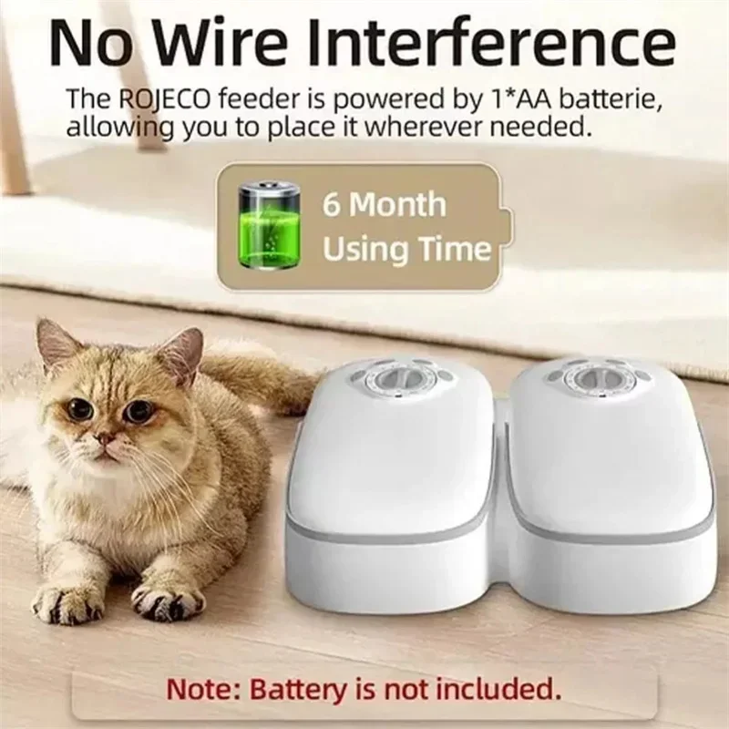 Dog Feeder Cat Automatic Feeding Water Bowl White Pet Food Storage Dispenser Container Pets Puppy Kitten Accessories