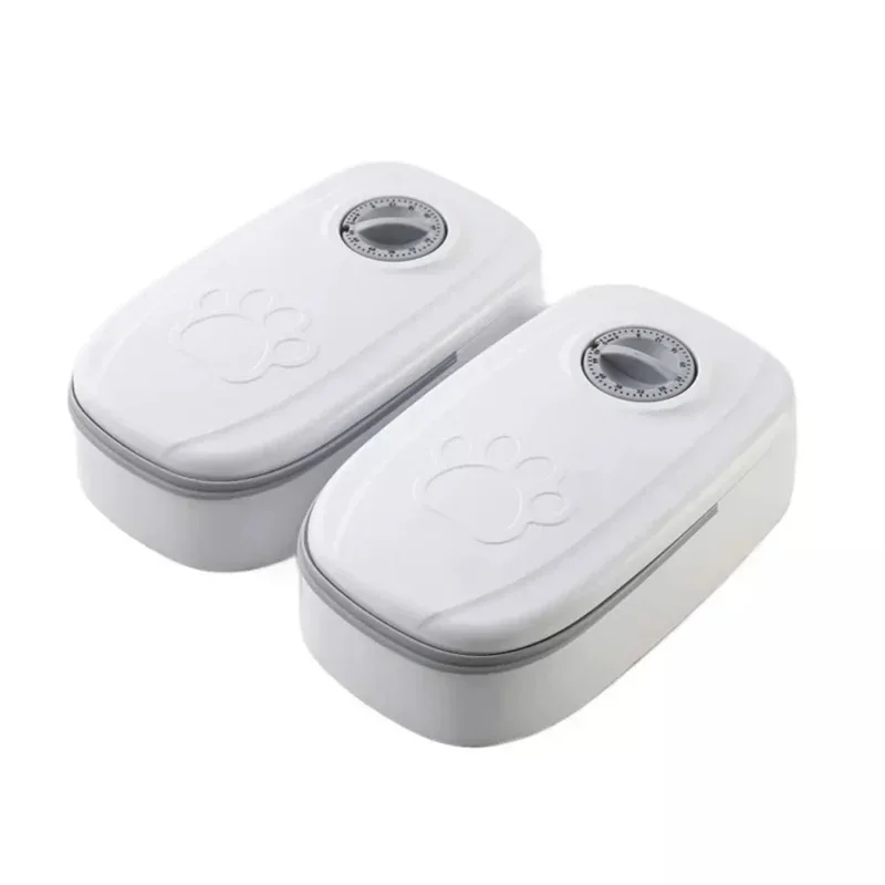 Dog Feeder Cat Automatic Feeding Water Bowl White Pet Food Storage Dispenser Container Pets Puppy Kitten Accessories