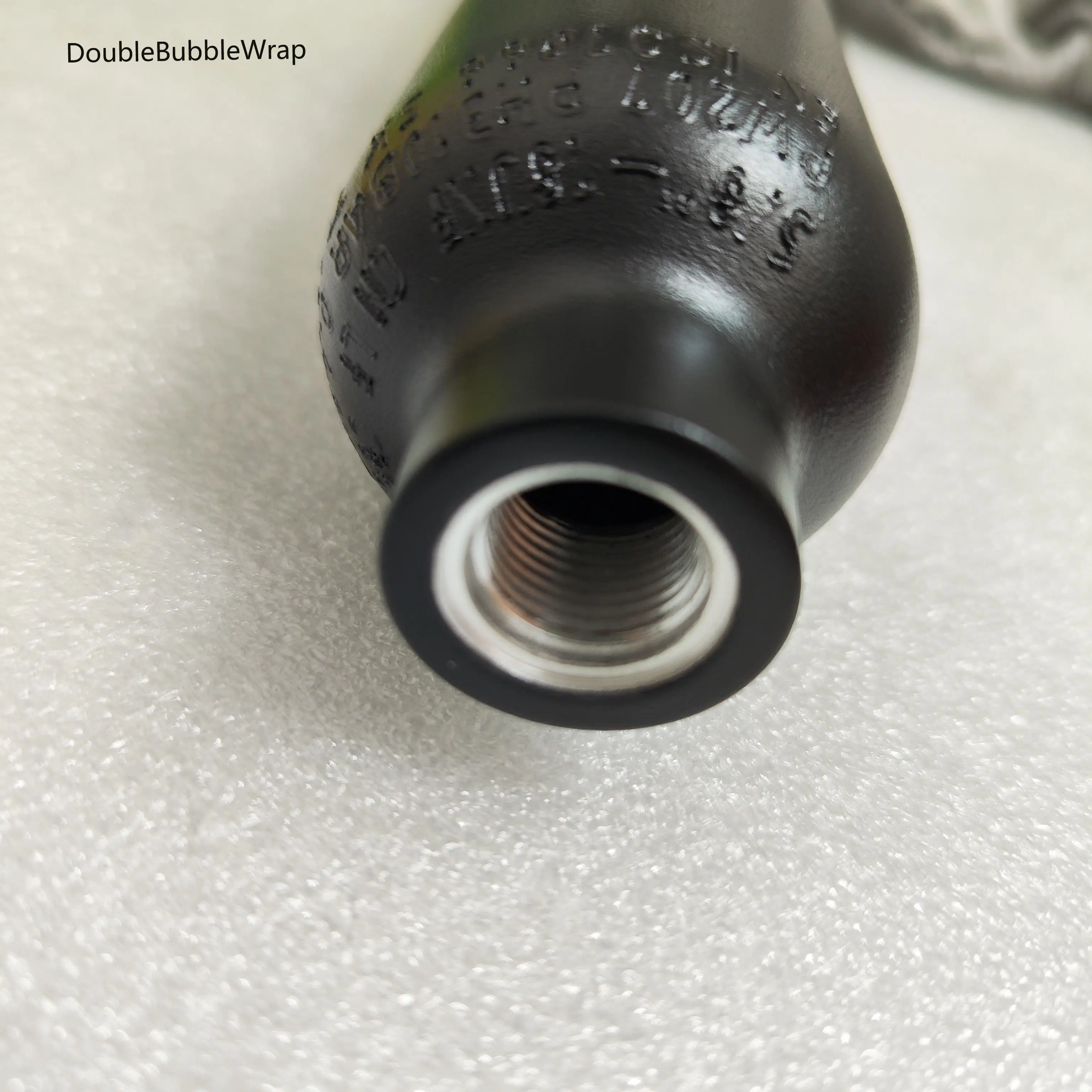 0.38L Matte Black Flat Aluminum Bottle 50mm OD 5/8"-18 UNF Inlet Thread Tank Bottle 20Mpa 4500psi Tank For Cylinder Diving