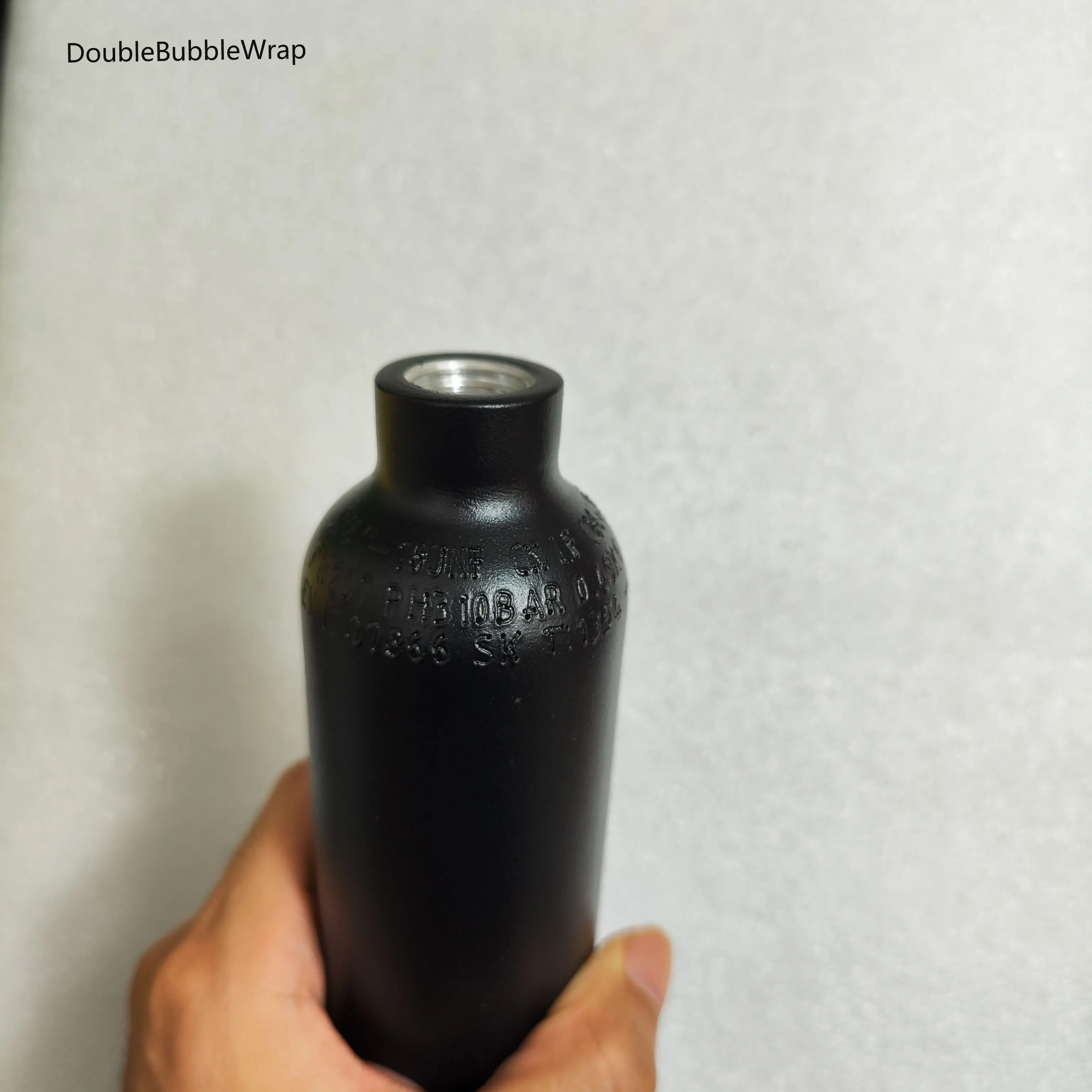0.38L Matte Black Flat Aluminum Bottle 50mm OD 5/8"-18 UNF Inlet Thread Tank Bottle 20Mpa 4500psi Tank For Cylinder Diving