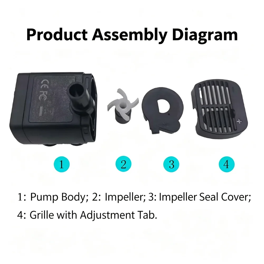 Water Pump Pet Cat Water Dispenser Anti Dry Burning Motor Cat Flower Water Dispenser Water Dispenser Fish Tank Submersible Pump