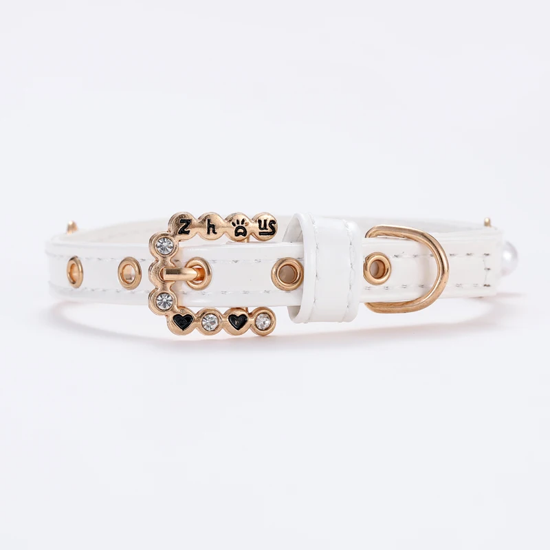 Luxury Cat Puppy Pearl Necklace Rhinestone Collar for Cats Small Dogs Ragdoll Cat Sphynx Necklaces Pet Accessories Collier Chat