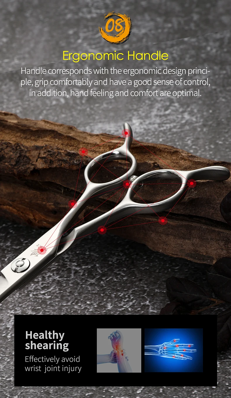 Fenice Big Super Curved Scissors 45° 6/6.5/7/7.5inch Pet Dog Grooming Scissors Pets Hair Curved Shears ножницы Tijeras Tesoura