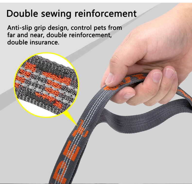 TRUELOVE Pet Leash Carabiner Traction Rope 3M Reflective Pull-resistant Nylon Webbing Big and Ferocious Dog Dedicated out YL1832