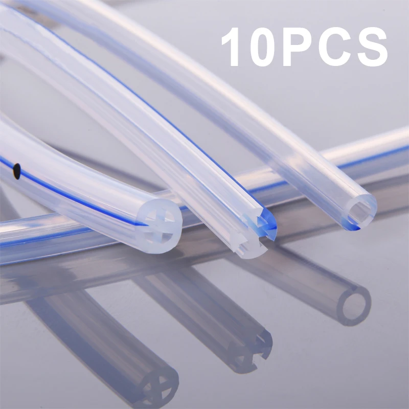 Canack 10pcs Pet Animal 100% Medical Silicone Round Channel Fluted Drains with Trocar