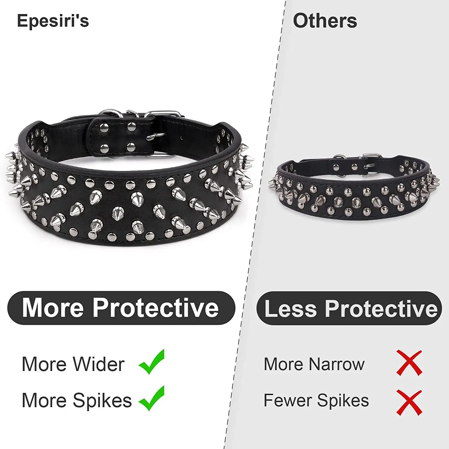 Spiked large dog collar For Medium Large Breeds L-3XL Pitbull Mastiff Boxer PU leather 4 colors big dog collar for large dog