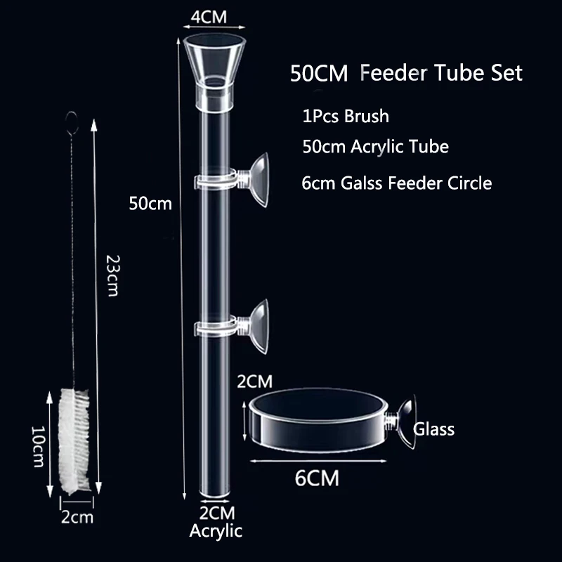 Acrylic Aquarium Feeder Tube Dish Transparent Fish Tank Shrimp Snail Shrimp Food Feeder Bowl Aquarium Feeding Accessories