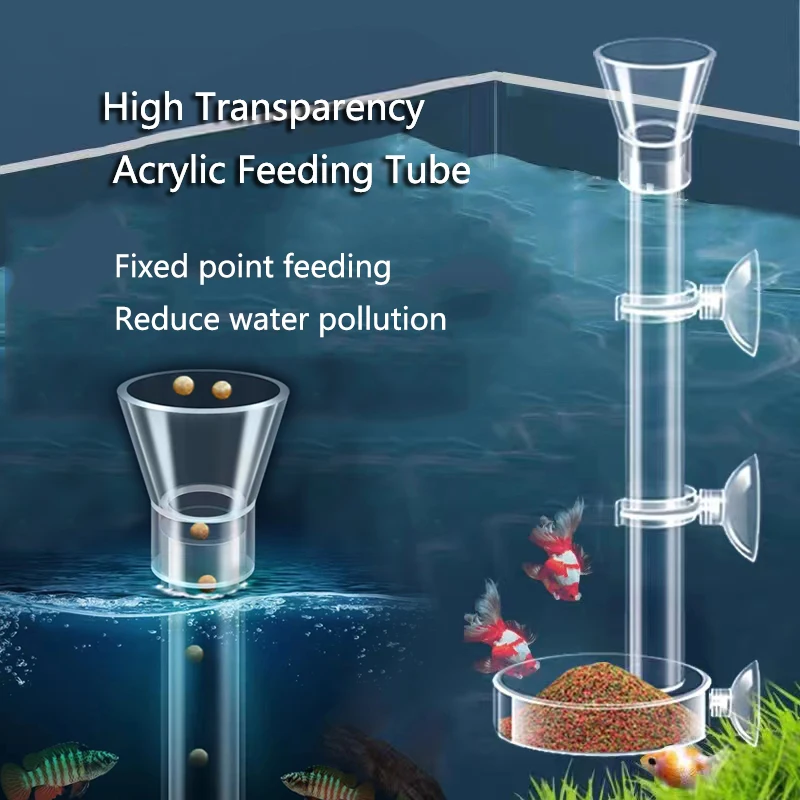 Acrylic Aquarium Feeder Tube Dish Transparent Fish Tank Shrimp Snail Shrimp Food Feeder Bowl Aquarium Feeding Accessories