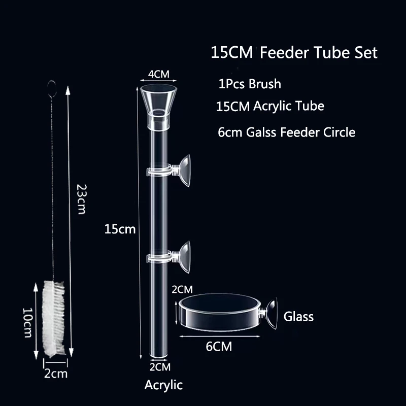 Acrylic Aquarium Feeder Tube Dish Transparent Fish Tank Shrimp Snail Shrimp Food Feeder Bowl Aquarium Feeding Accessories