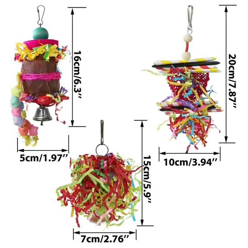 4PC Bird Toys Parrot Accessories Chewing Toys צעצועים Cage Hanging Christmas Articles Pour Animaux De Compagnie Vogel Speelgoed