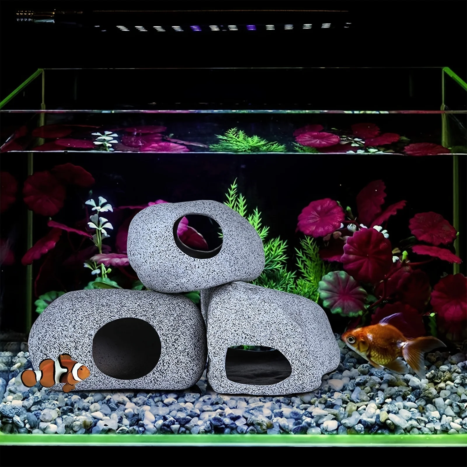 Aquarium Cave Fish Tank Decorations, Add a Natural Touch to Your Fish Tank with Decorative Rocks