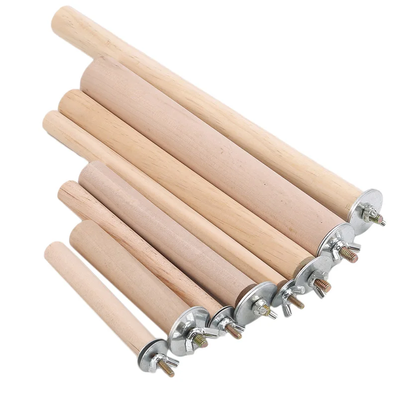 1/2ps Parrot Pet Raw Standing Stick Wood Hanging Stand RackToy Sticksstand Parakeet Branch Perches ForBird Cage Bar Pet Supplies