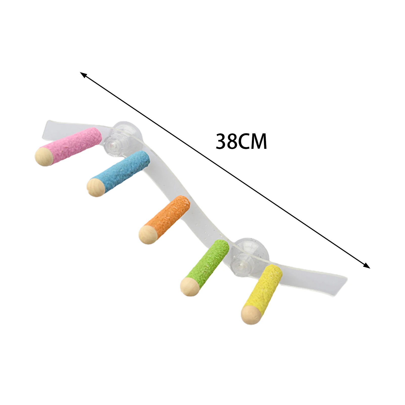 Suction Cup Wood Parrot Stand Hanging Bird Toy Window Shower Perch Toy for Budgie Bluebirds Hummingbird Bird Supplies
