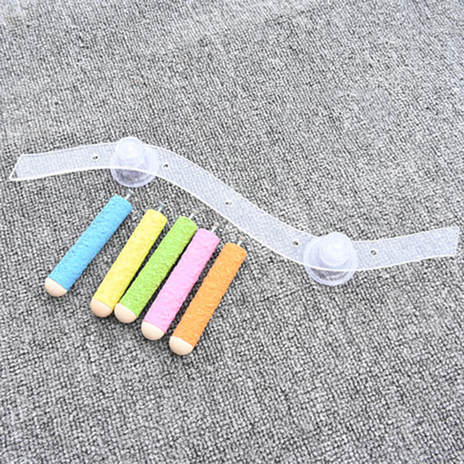 Suction Cup Wood Parrot Stand Hanging Bird Toy Window Shower Perch Toy for Budgie Bluebirds Hummingbird Bird Supplies