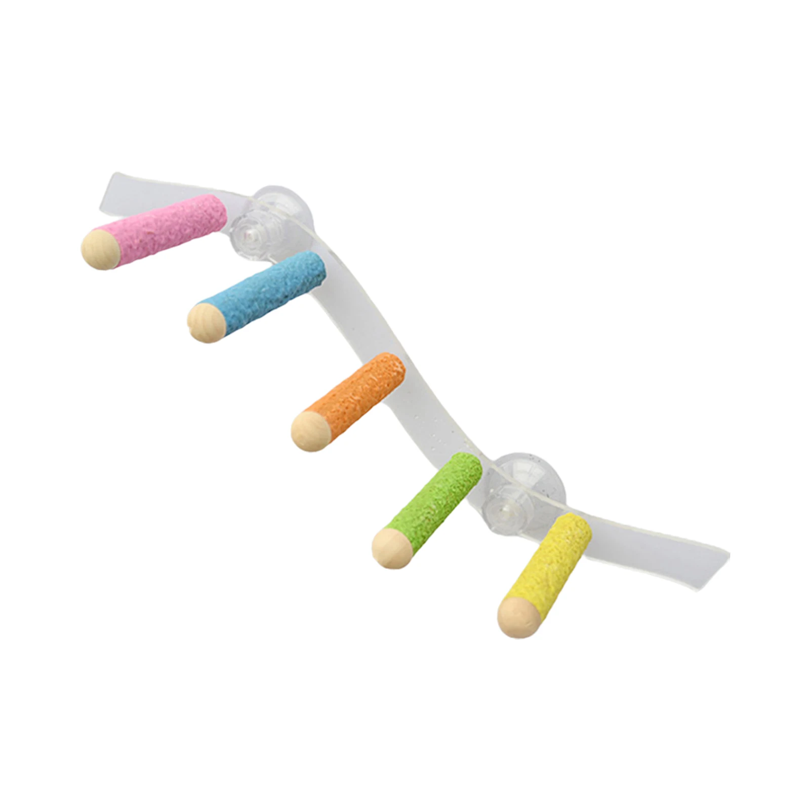 Suction Cup Wood Parrot Stand Hanging Bird Toy Window Shower Perch Toy for Budgie Bluebirds Hummingbird Bird Supplies