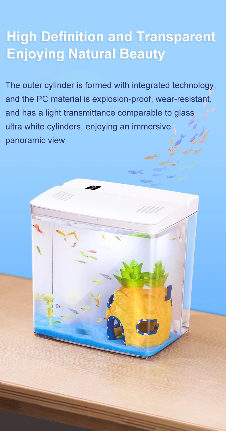 Fish Tank Living Room Small Mini Douyu Tank Household Tabletop Ecological Tank Self Circulating Back Filter Goldfish Tank