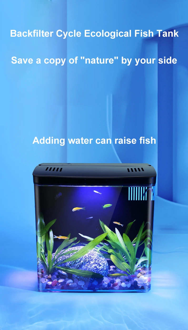 Fish Tank Living Room Small Mini Douyu Tank Household Tabletop Ecological Tank Self Circulating Back Filter Goldfish Tank