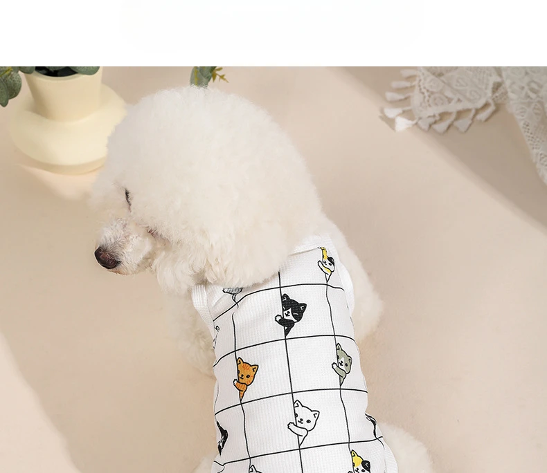 Dog Clothes Sling Slim Spring/Summer Japanese and Korean Pet Cats Breathable and Comfortable Tank Top Clothing Supplies
