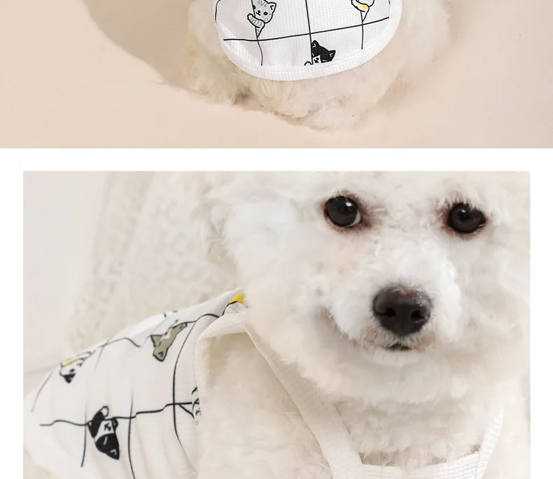 Dog Clothes Sling Slim Spring/Summer Japanese and Korean Pet Cats Breathable and Comfortable Tank Top Clothing Supplies