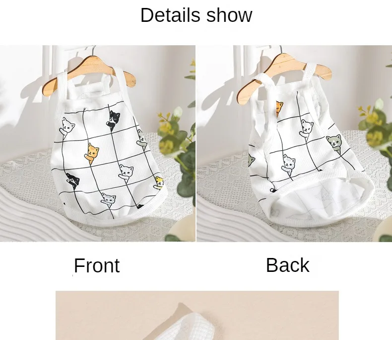 Dog Clothes Sling Slim Spring/Summer Japanese and Korean Pet Cats Breathable and Comfortable Tank Top Clothing Supplies