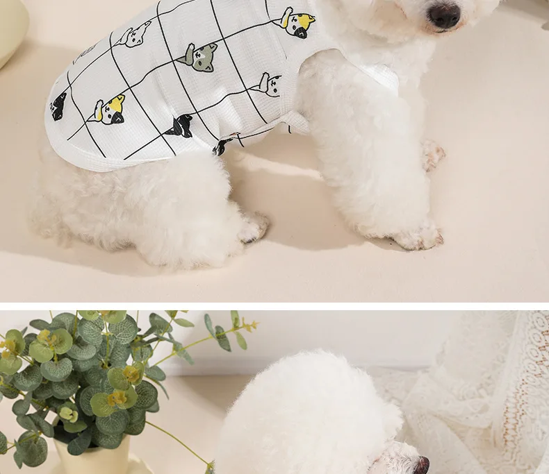 Dog Clothes Sling Slim Spring/Summer Japanese and Korean Pet Cats Breathable and Comfortable Tank Top Clothing Supplies