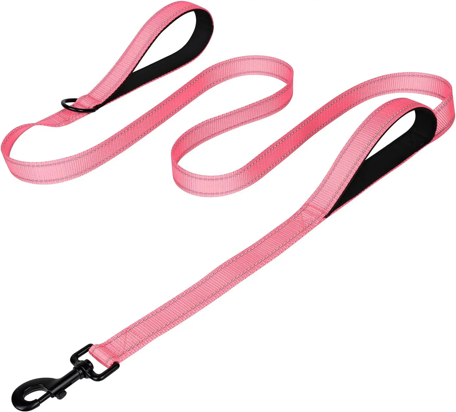 Heavy Duty Double Handle Dog Leash with Reflective Strips for Night Safety - Ideal for Large and Extra Large Breeds - Perfect fo