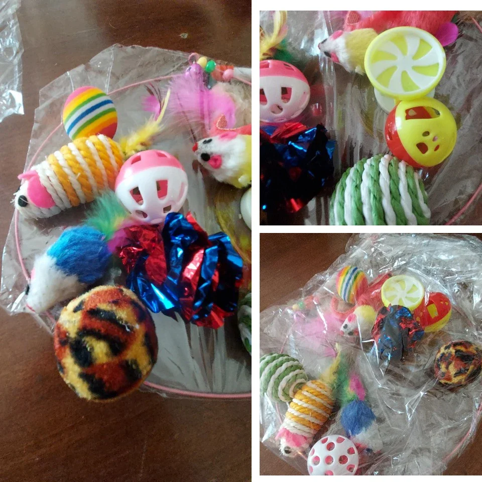 Kitten Toys Variety Cat Toy Combination Set Cat Toy Funny Cat Stick Sisal Mouse Bell Ball Cat Supplies 20 Pcs Set