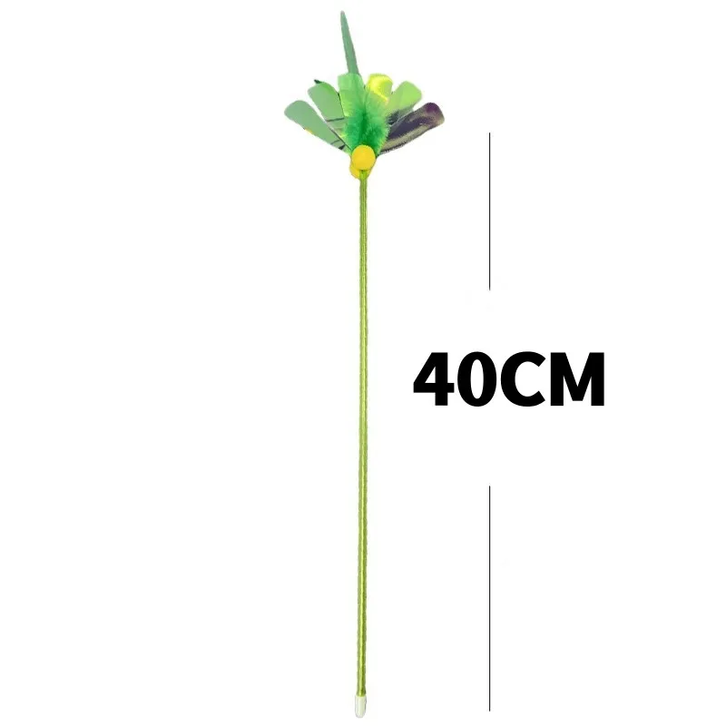 Cat Toy Feather Cats Sticks Feather Sequin Cat Toys Interactive Durable Kitten Teaser Stick Funny Butterfly Toys for Cats Tease