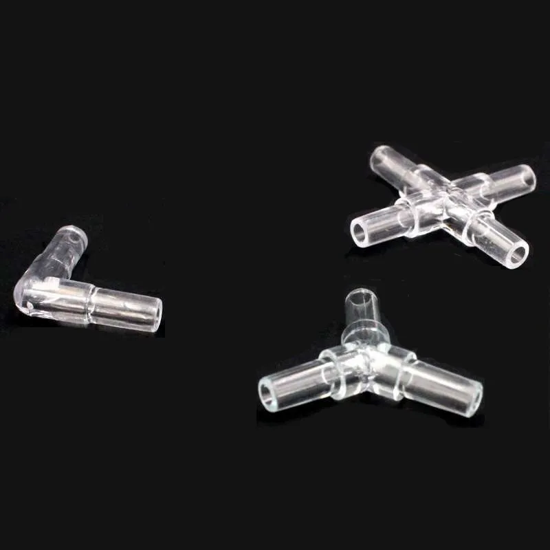 10PCS 4mm Aquarium Airline Tubing Connectors Plastic Inline Valve Hoses Joints Tee/Cross/Elbow/Y Shaped Air Pump Accessories