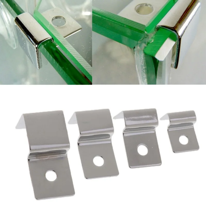 4Pcs/lot Aquarium Accessories Stainless Steel Fish Tank Glass Cover Support Non-Slip Holders Universal Lid Clips 5-19mm