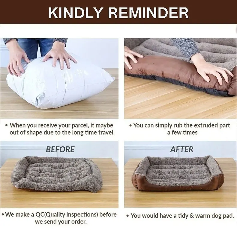 (S-3XL) Large Pet Cat Dog Bed 8Colors Warm Cozy Dog House Soft Fleece Nest Dog Baskets House Mat Autumn Winter Waterproof Kennel