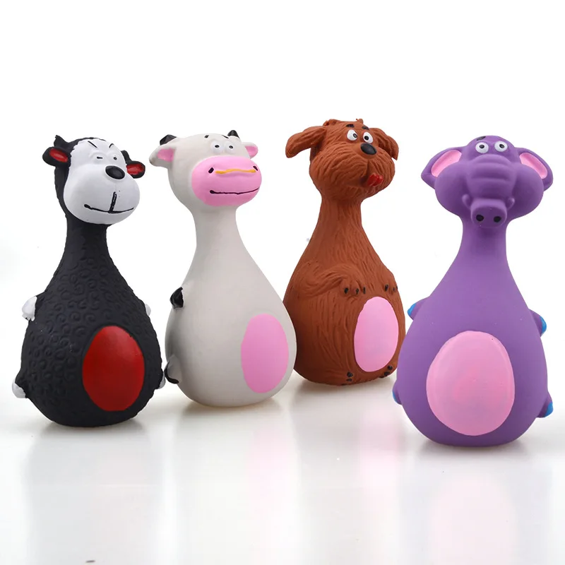 Squeaky Dog Rubber Toys Bite Resistant Dog Latex Chew Toy Animal Shape Puppy Sound Toy Pet Supplies For Small Medium Large Dog