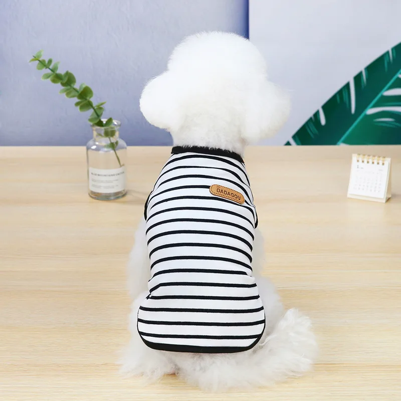 Striped Puppy Sleeveless Vest Spring Summer Pet Clothes for Small Dogs Pomeranian Chihuahua Pullovers Kitten T-shirts Outfits