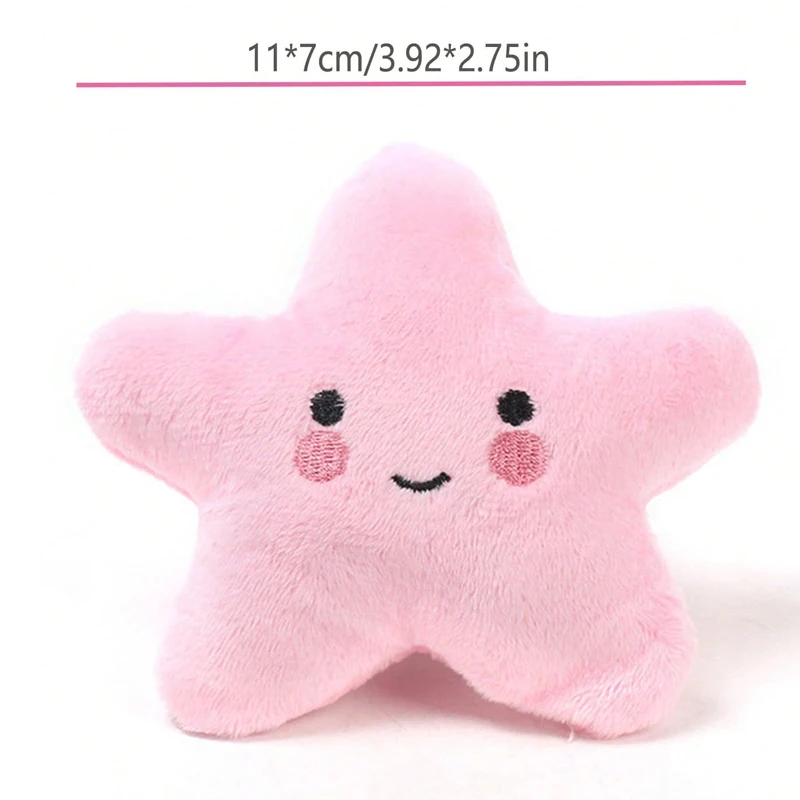 6PCS/pack Puppy Dog Plush Pentagram Squeaky Toys for Small Medium Dogs Bone Aggressive Chewers for Puppy Accessories