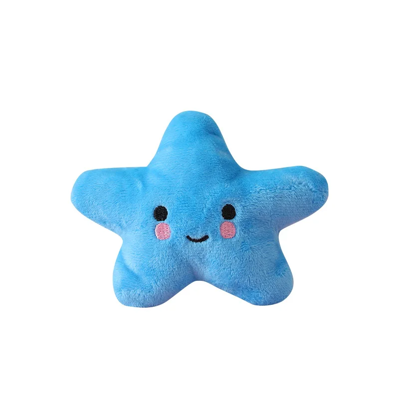 6PCS/pack Puppy Dog Plush Pentagram Squeaky Toys for Small Medium Dogs Bone Aggressive Chewers for Puppy Accessories