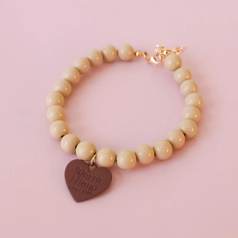 Pet Colorful Love Collar Dog Pearl Necklace Rainbow Multi Color Dog Necklace Puppy Accessories Dog Accessories for Small Dogs