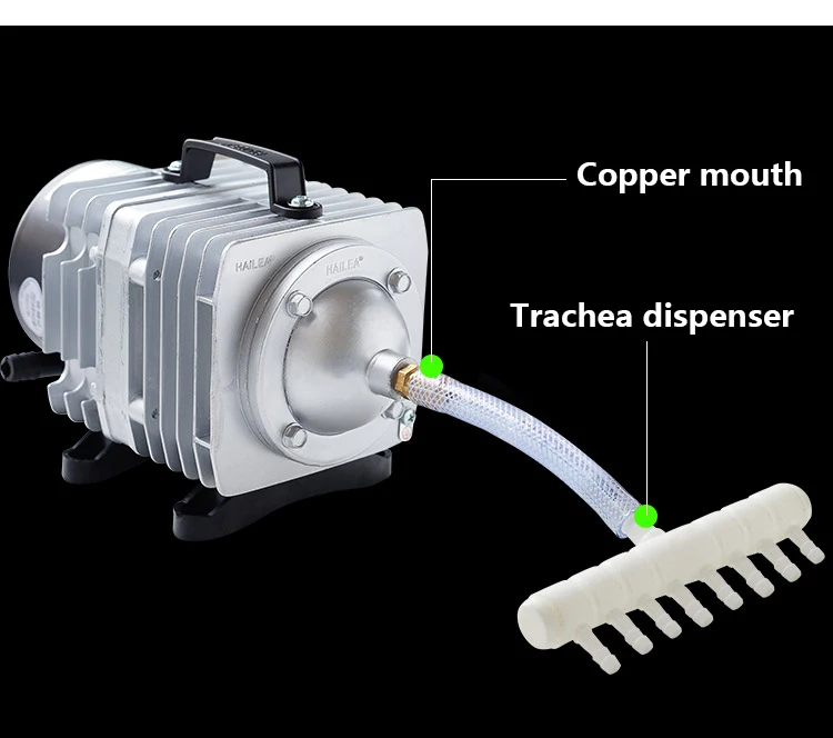 220V Hailea ACO-208 308 318 Electromagnetic Air Compressor Portable Koi Fish Tank Bubble Aquarium Air Pump Pond Aerator