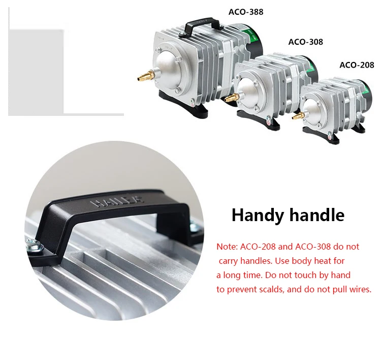 220V Hailea ACO-208 308 318 Electromagnetic Air Compressor Portable Koi Fish Tank Bubble Aquarium Air Pump Pond Aerator