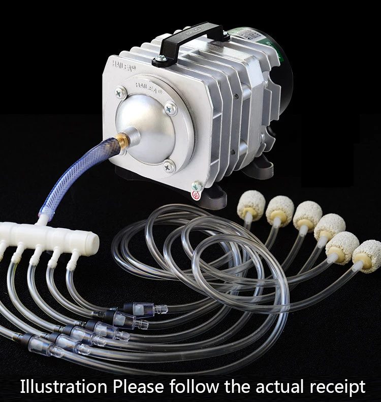 220V Hailea ACO-208 308 318 Electromagnetic Air Compressor Portable Koi Fish Tank Bubble Aquarium Air Pump Pond Aerator