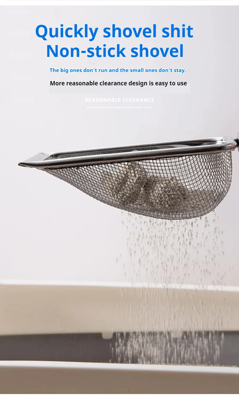 Stainless Steel Cat Litter Scoop, Hollow Hole Design Easy Sift Cat Poop Shovel for Cleaning Kitty Litter Box