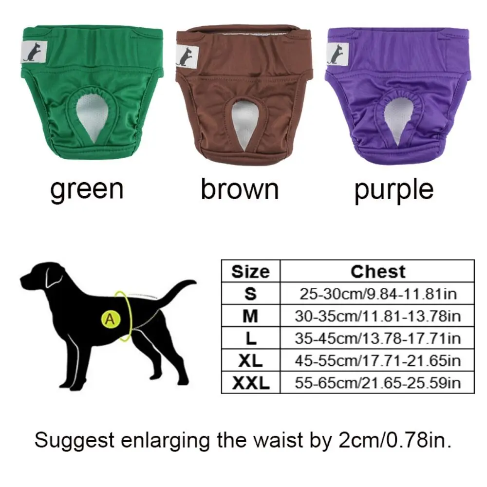 Pet Dog Physiological Sanitary Pant Fastener Tape Comfortable Leak-Proof Washable Reusable Dog Diaper Multi-size Dog Underwear