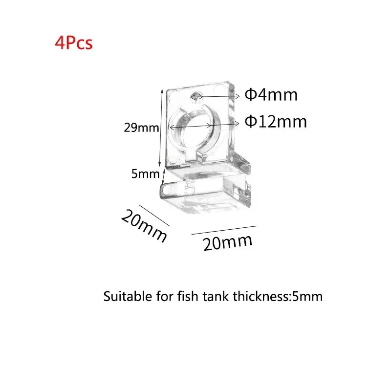 Acrylic Aquarium Fish Tank Clips Glass Cover Support Holders Accessories For Aquarium Filter Lamp Stand 5/5.5/6/8/10/12/15mm