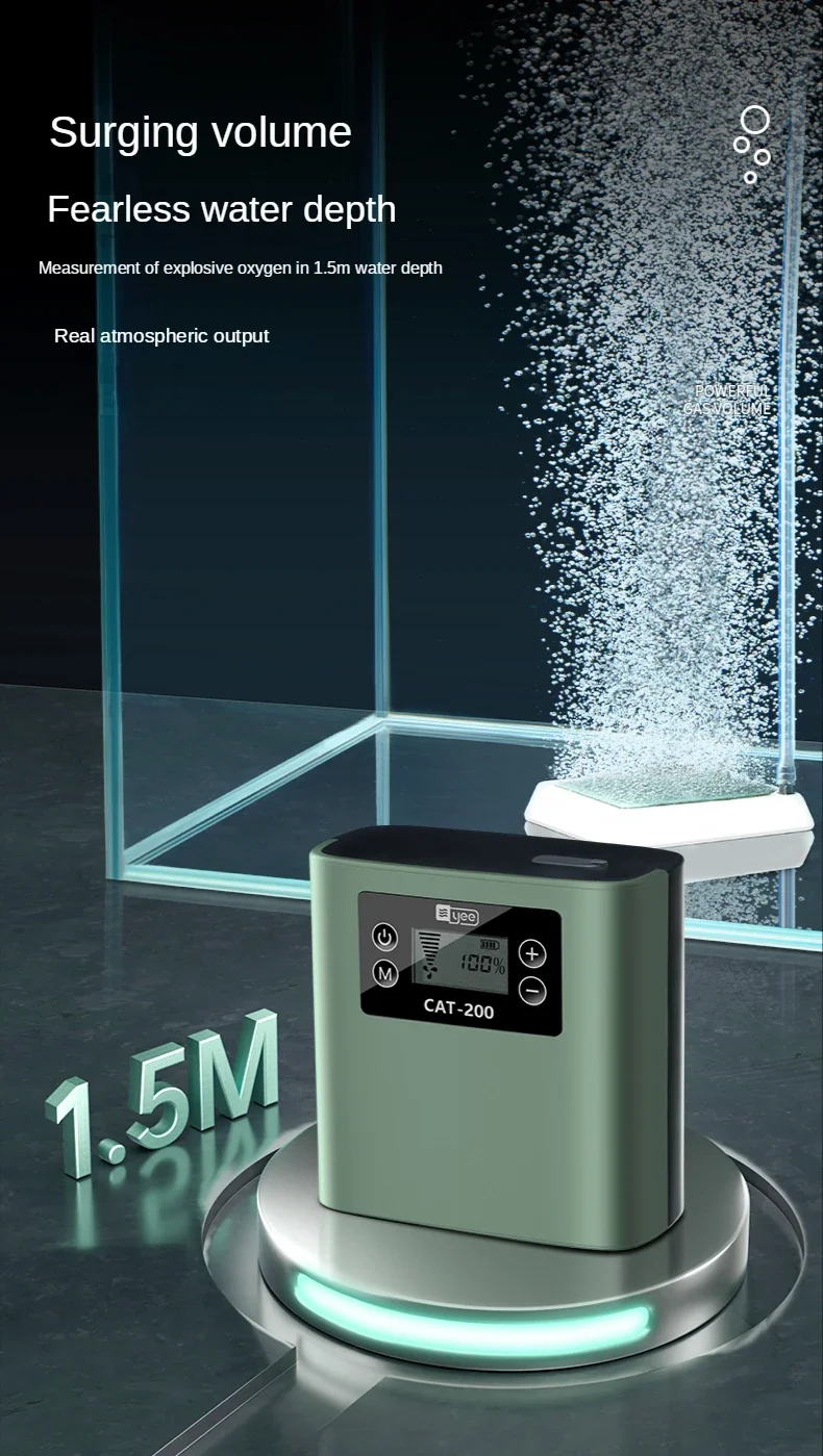 Ultra Silent Aquarium Aerator Lithium Battery Outdoor Fishing Oxygen Pump Rechargeable High-power Portable 3w-7.5w