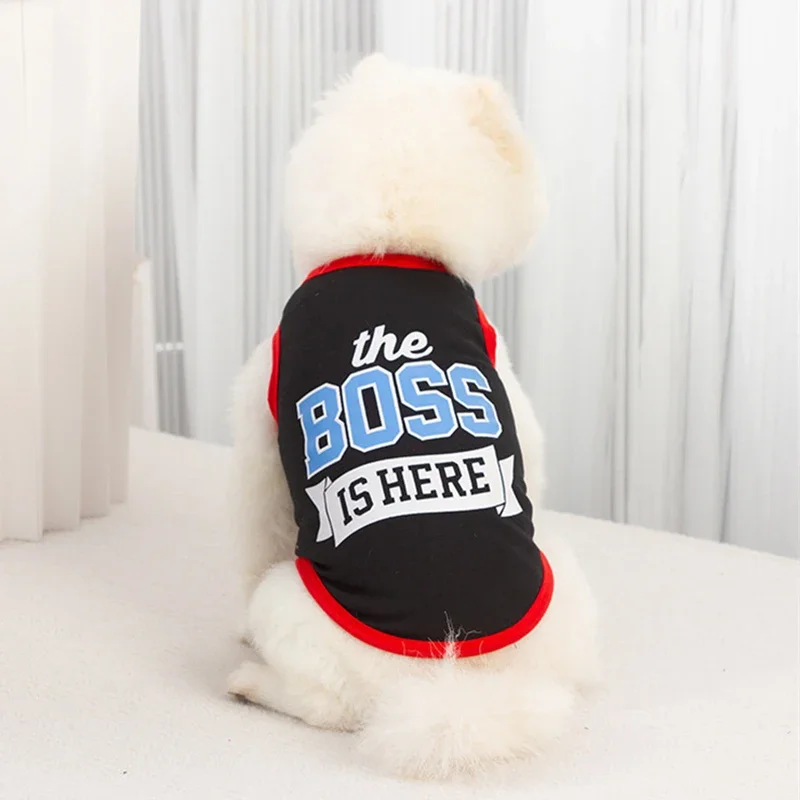 Summer Cotton Pet Vest for Small Dogs Cats Letter Print Dog T-shirts Puppy Clothing