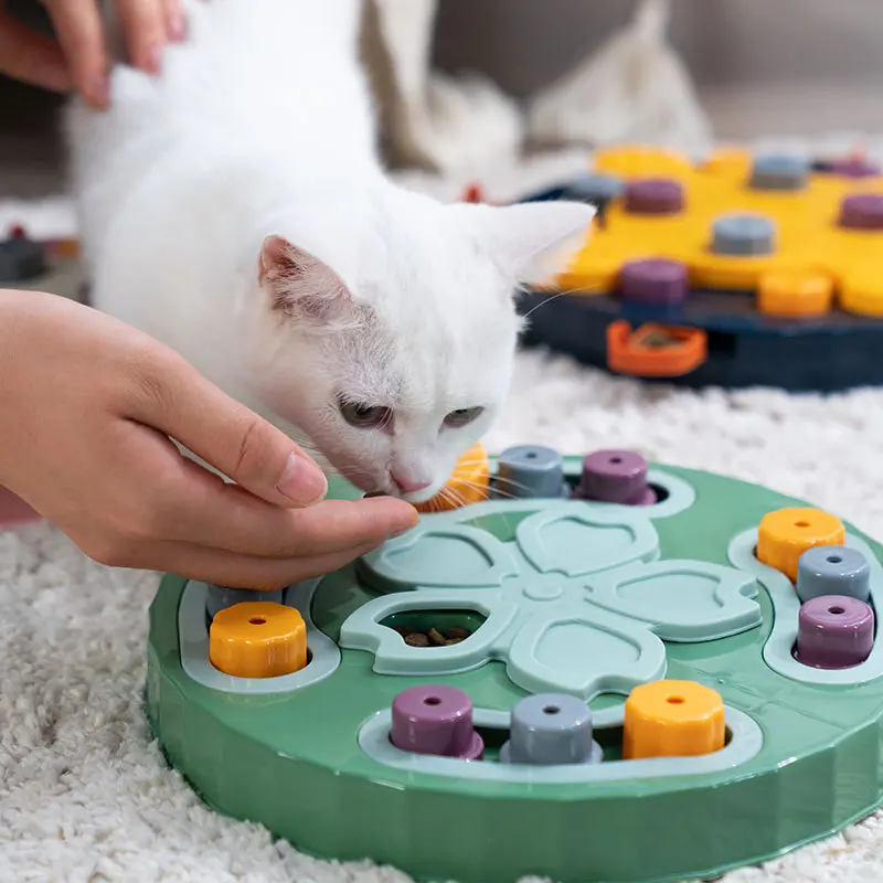 Interactive Cat Dog Puzzle Toy Slow Food Bowls for Cats Small Dogs Kitten Pet Training Toys Improve IQ Game Juguetes Para Gatos