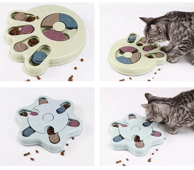Interactive Cat Dog Puzzle Toy Slow Food Bowls for Cats Small Dogs Kitten Pet Training Toys Improve IQ Game Juguetes Para Gatos