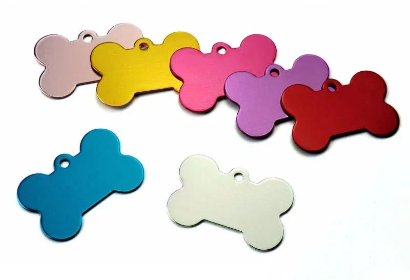 Wholesale 100Pcs Dog ID Tags Laser Engraving Bone Tags Name Plate Personalized Customized Name ID Tags Dogs Pendant Pet Tag