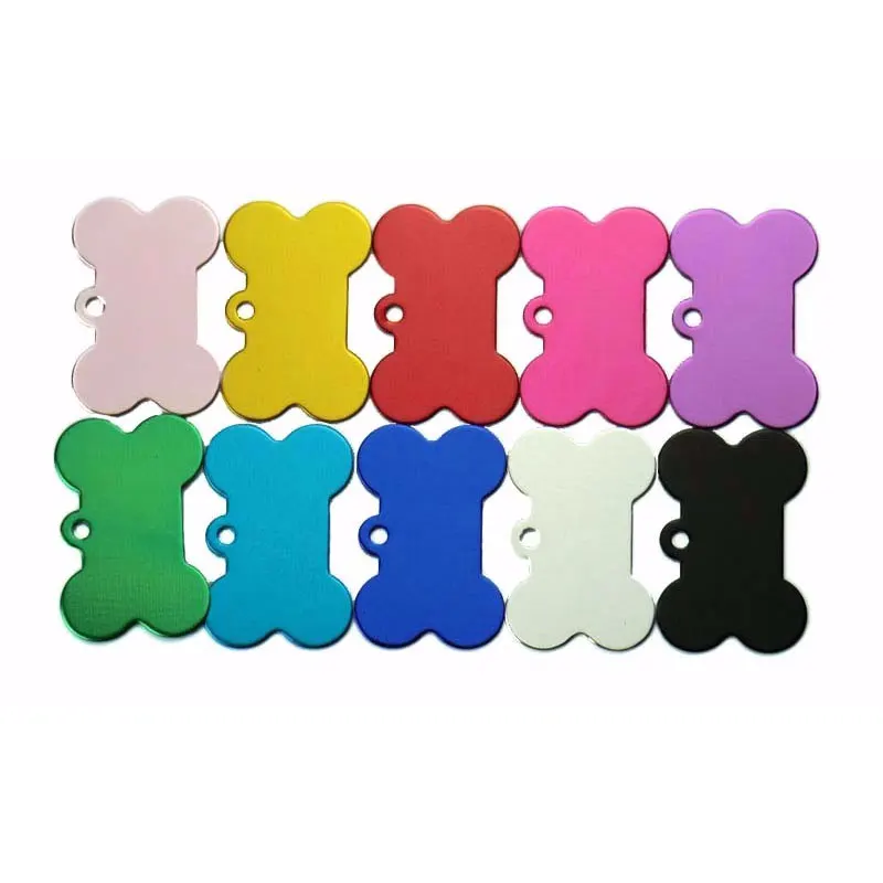 Wholesale 100Pcs Dog ID Tags Laser Engraving Bone Tags Name Plate Personalized Customized Name ID Tags Dogs Pendant Pet Tag
