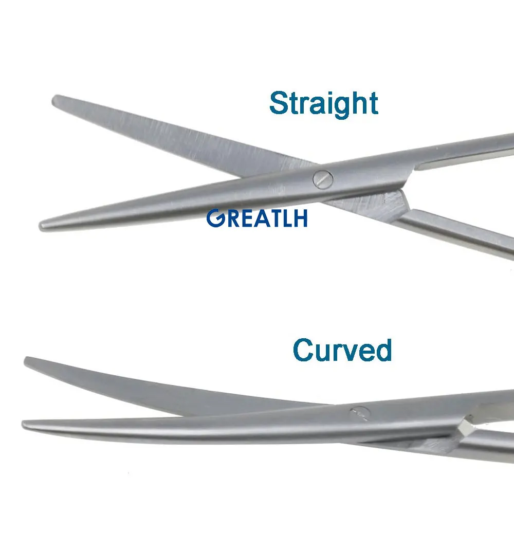 1pcs Autoclavable Tissue Scissors Stainless Steel Golden Handle Blunt Scissors Straight Head Curved Head Surgical Scissors