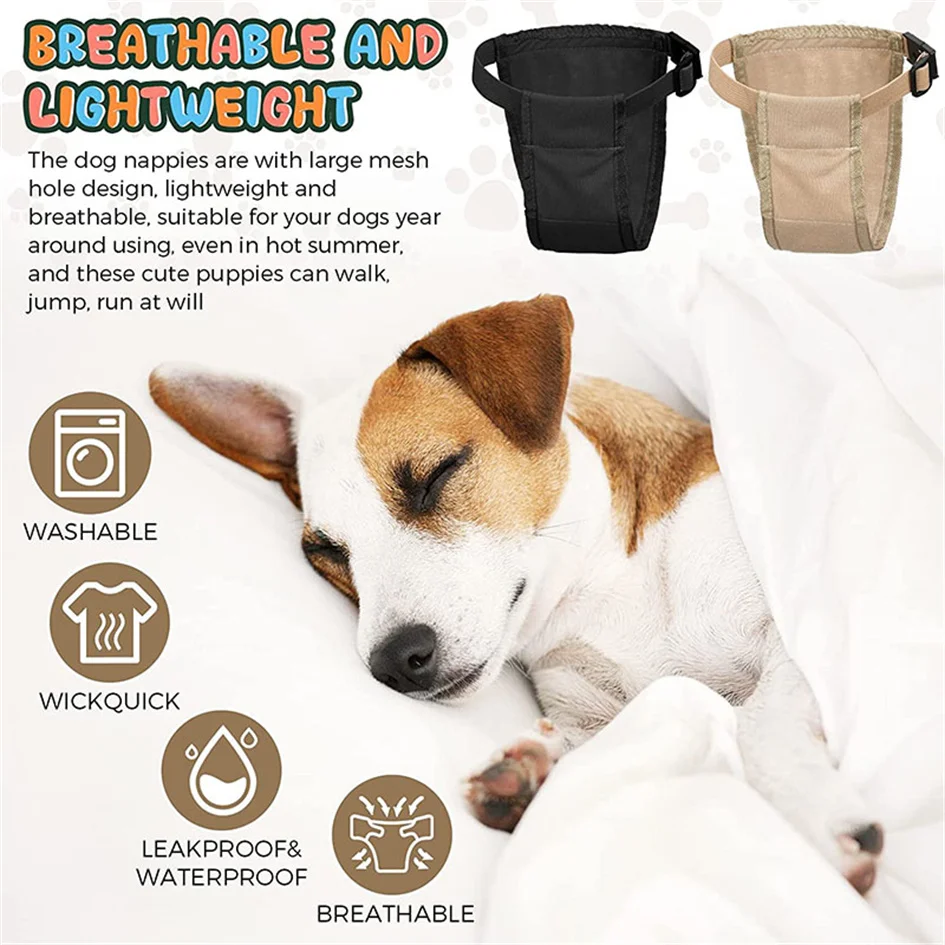 Female Dog Estrusing Nappies with 8 Sanitary Pad For in Bleeding Physiological Washable Nappies Anti Male Dogs Harass Pants